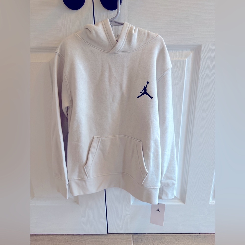 NWT Jordan Boys Logo Hoodie Size M Cream Color